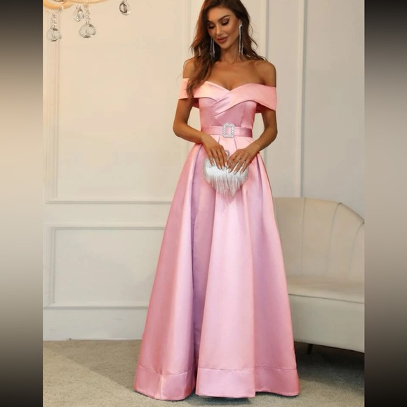 Pleated Split Thigh Prom Dress - Picture 4 of 12